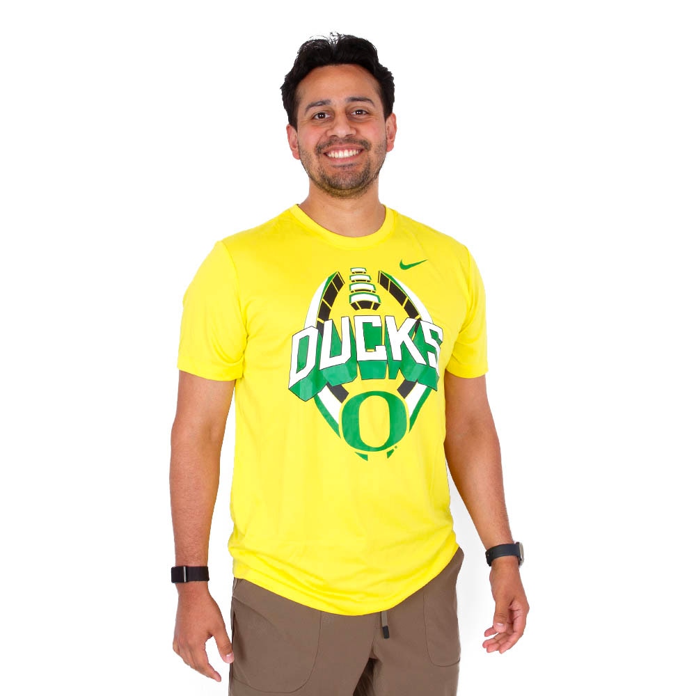 Classic Oregon O, Nike, Yellow, Crew Neck, Performance/Dri-FIT, Men, Football, Legend, Ducks, T-Shirt, 886732